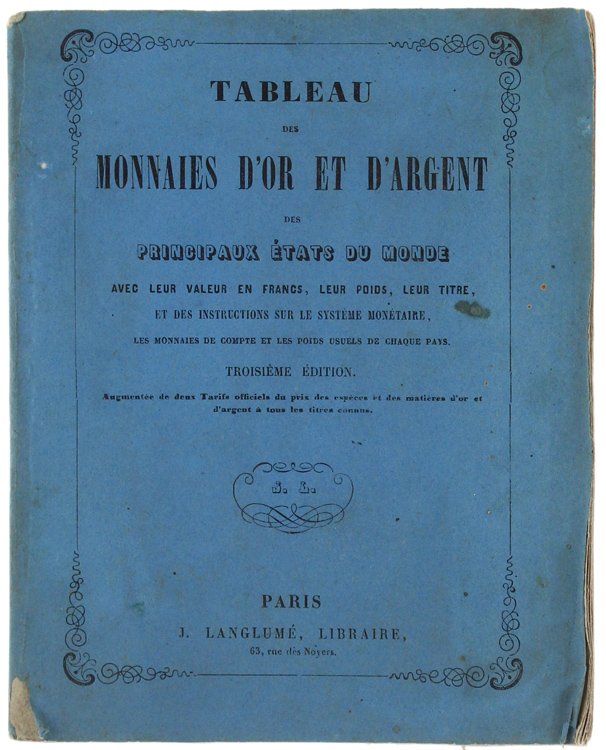TABLEAU DES MONNAIES D'OR ET D'ARGENT DES PRINCIPAUX ETATS DU …