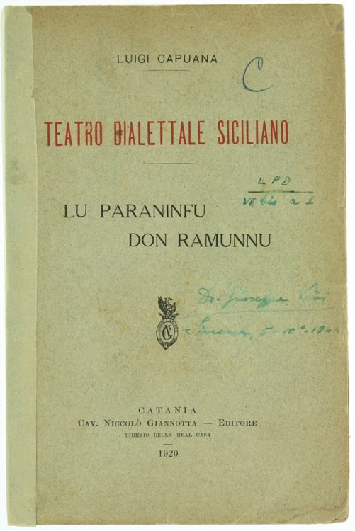 TEATRO DIALETTALE SICILIANO: LU PARANINFU - DON RAMUNNU.