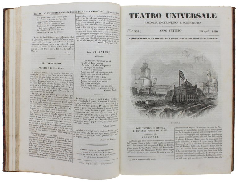 TEATRO UNIVERSALE. Raccolta enciclopedica e scenografica. Anno Settimo - 1840