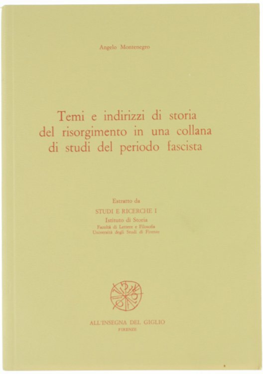 TEMI E INDIRIZZI DI STORIA DEL RISORGIMENTO IN UNA COLLANA …