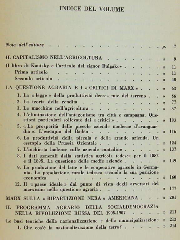 TEORIA DELLA QUESTIONE AGRARIA