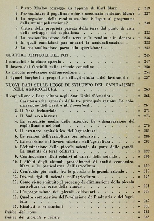 TEORIA DELLA QUESTIONE AGRARIA