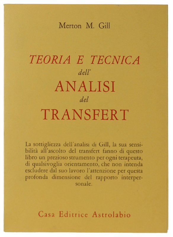 TEORIA E TECNICA DELL'ANALISI DEL TRANSFERT