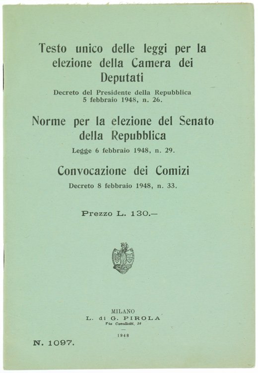 TESTO UNICO DELLE LEGGI PER LA ELEZIONE DELLA CAMERA DEI …