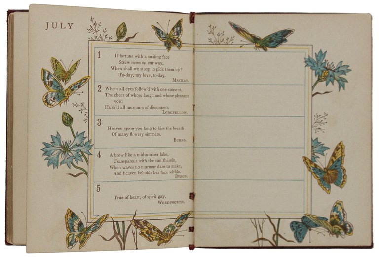 THE BUTTERFLY BIRTHDAY BOOK [Agenda vintage nuova]