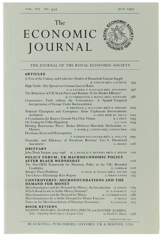 THE ECONOMIC JOURNAL - Vol. 107 No. 443 - July …