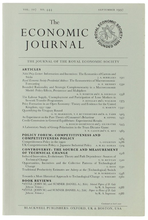 THE ECONOMIC JOURNAL - Vol. 107 No. 444 - September …