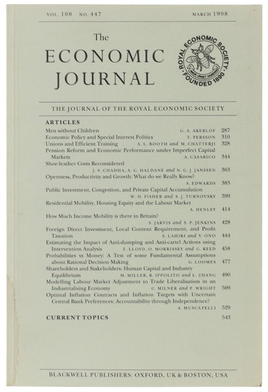 THE ECONOMIC JOURNAL - Vol. 108 No. 447 - March … | Immagine Gallery 2