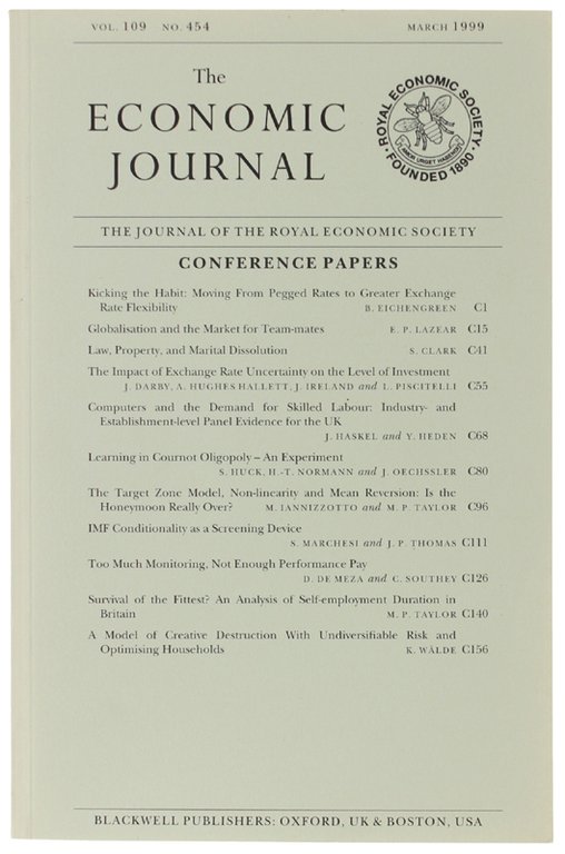 THE ECONOMIC JOURNAL - Vol. 109 No. 454 - March … | Immagine Gallery 2