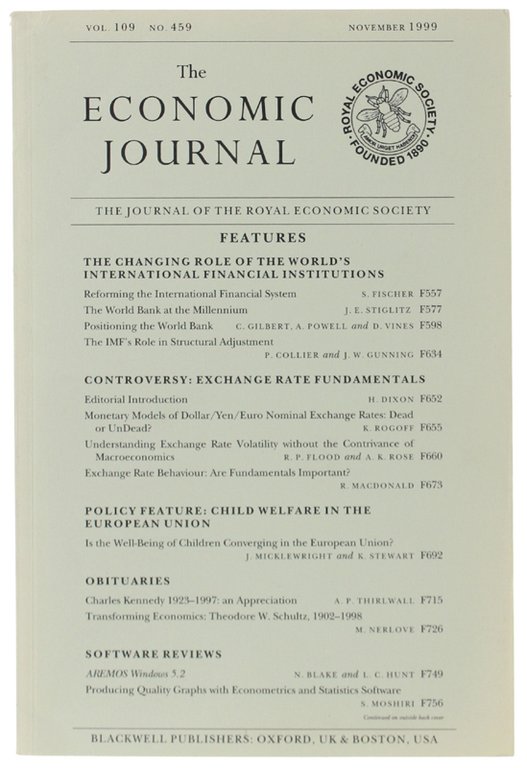THE ECONOMIC JOURNAL - Vol. 109 No. 459 - November … | Immagine Gallery 2