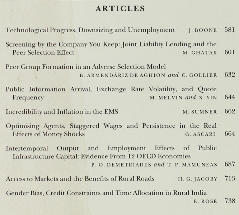 THE ECONOMIC JOURNAL - Vol. 110 No. 465 - July … | Immagine Gallery 4