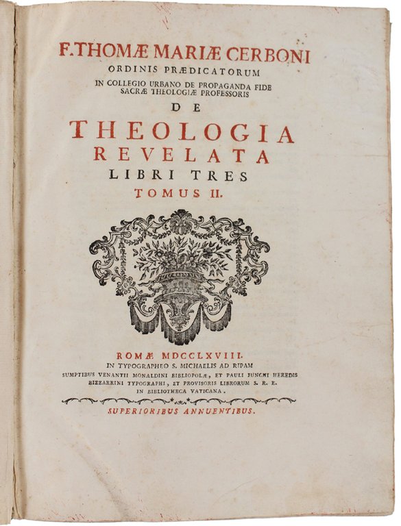 THEOLOGIAE NATURALIS - Libri tres. Tomus I. - Tomus II. …