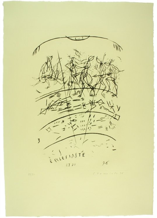 TOMIOLO EUGENIO - ECCLESIASTE: 4 puntesecche originali firmate dall'autore.