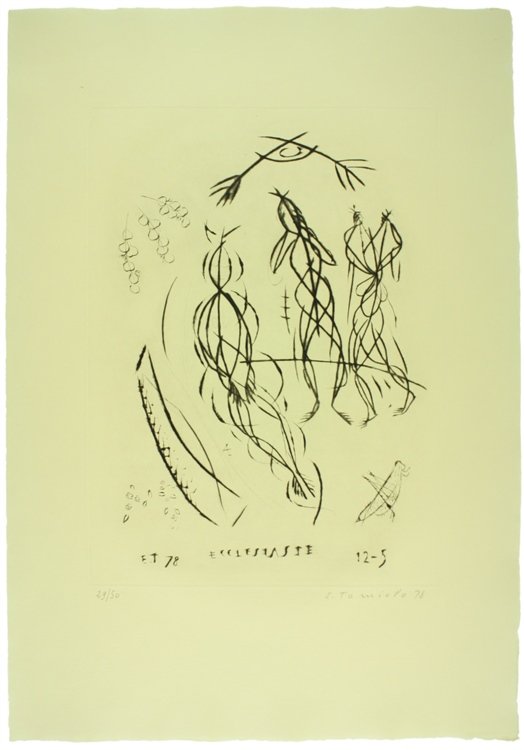 TOMIOLO EUGENIO - ECCLESIASTE: 4 puntesecche originali firmate dall'autore.