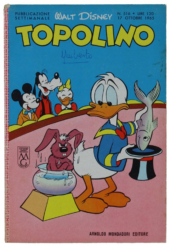 TOPOLINO N. 516 anno 1965 - Libretto. Copertina con firmetta, …