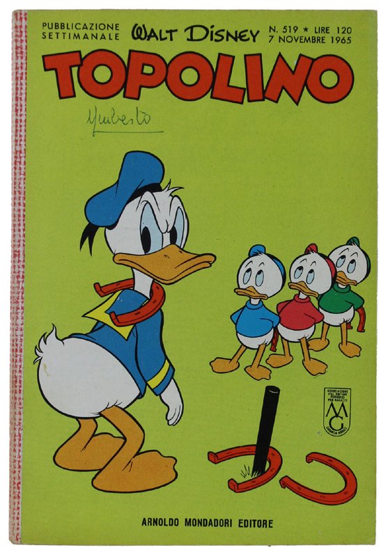 TOPOLINO N. 519 anno 1965 - Libretto. Copertina con firmetta, …