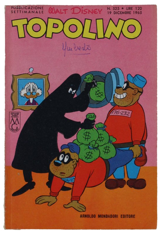 TOPOLINO N. 525 anno 1965 - Libretto. Copertina con firmetta, …