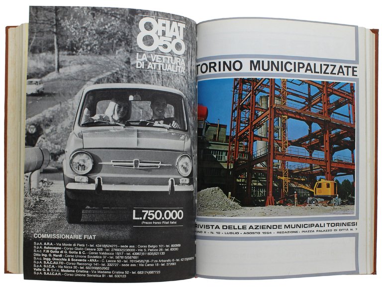 TORINO MUNICIPALIZZATE. Rivista delle Aziende Municipali Torinesi. ANNATE 1963-1965 rilegate …