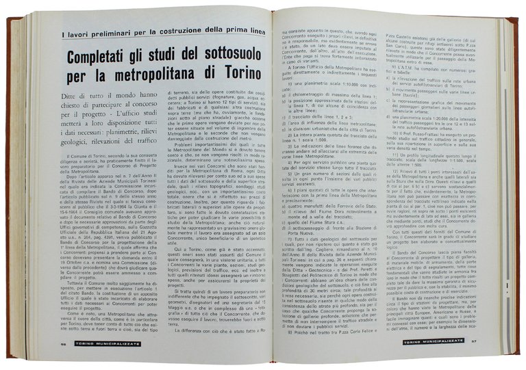 TORINO MUNICIPALIZZATE. Rivista delle Aziende Municipali Torinesi. ANNATE 1963-1965 rilegate …