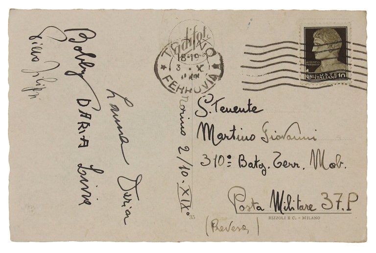 TORINO: Panorama e Catena del Monviso. Cartolina del 941 (cm …