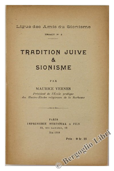 TRADITION JUIVE & SIONISME.