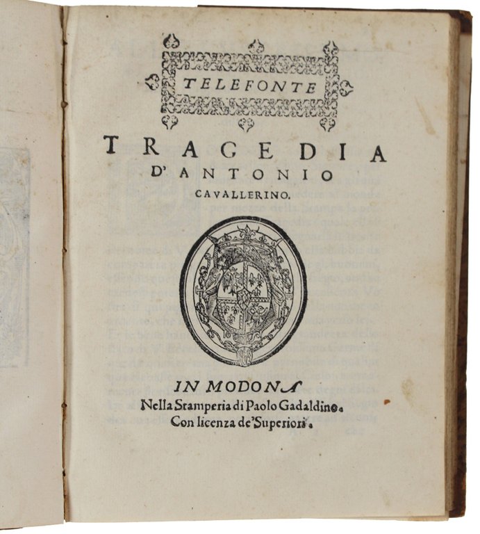 TRAGEDIE D'ANTONIO CAVALLERINO