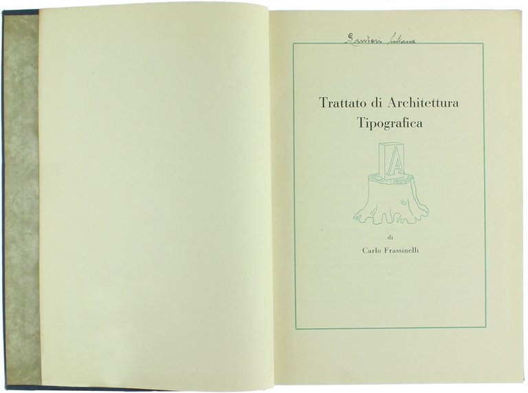TRATTATO DI ARCHITETTURA TIPOGRAFICA. [prima edizione]