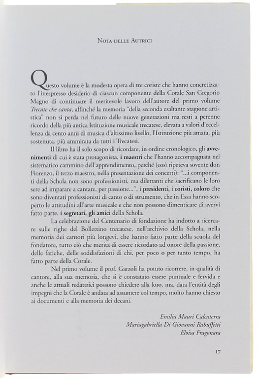 TRECATE CHE CANTA. Il canto continua [1952- 2208] Volume come …