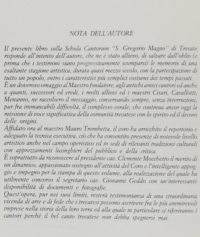 TRECATE CHE CANTA. Il coro di don Gregorio Gambino (1908-1952] …