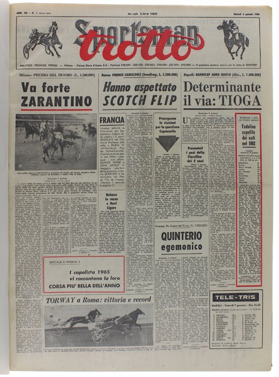 TROTTO - SPORTSMAN. Primo semestre 1966 completo. | Immagine Gallery 2
