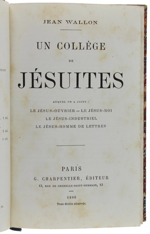 UN COLLEGE DE JESUITES auquel on a jouint: Le Jesus …