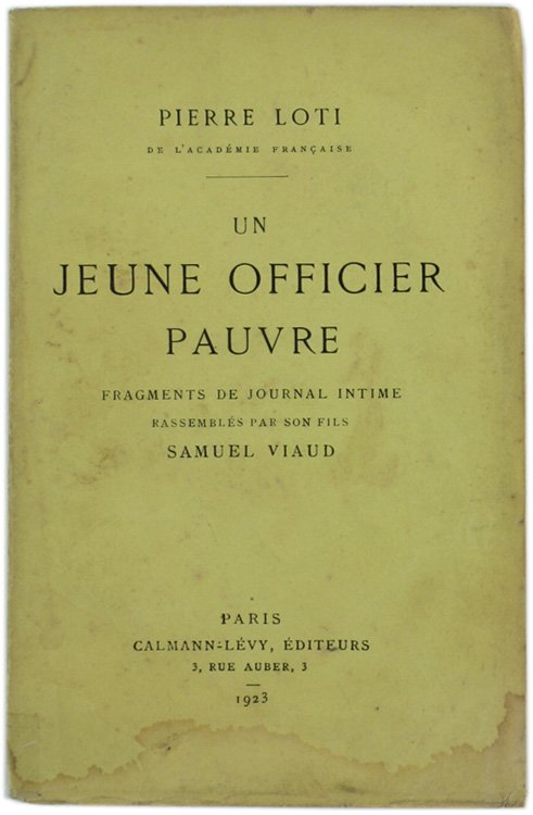 UN JEUNE OFFICIEL PAUVRE. Fragments de journal intime rassemblés par …