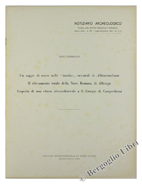 UN SAGGIO DI SCAVO NELLE "INSULAE" ORIENTALI DI ALBINTIMILIUM - …