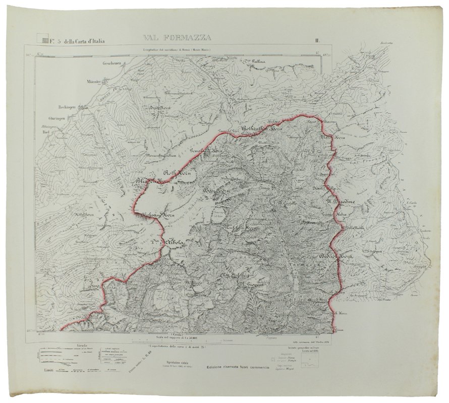 VAL FORMAZZA. Foglio 5 - II della Carta d'Italia, scala …
