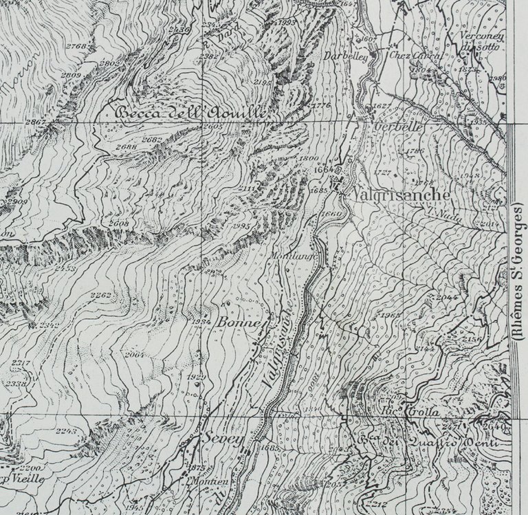 VALGRISANCHE. F° 41 IV N.O. della Carta d'Italia.