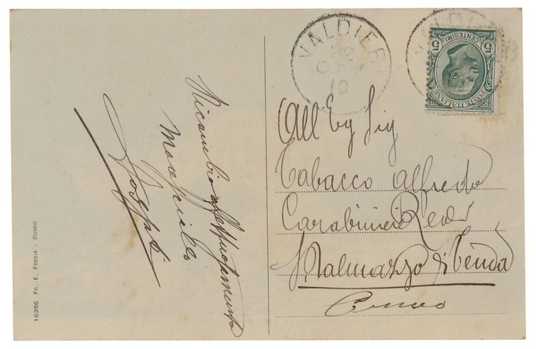 VALLE GESSO (CUNEO). Terme di Valdieri. Cartolina, circa 1910 (cm …