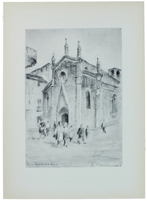 VEDUTE DI CHIESE TORINESI disegnate a carboncino. 5 TAVOLE.