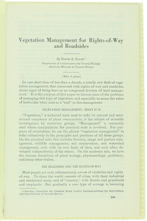 VEGETATION MANAGEMENT FOR RIGHTS-OF-WAY AND ROADSIDES.