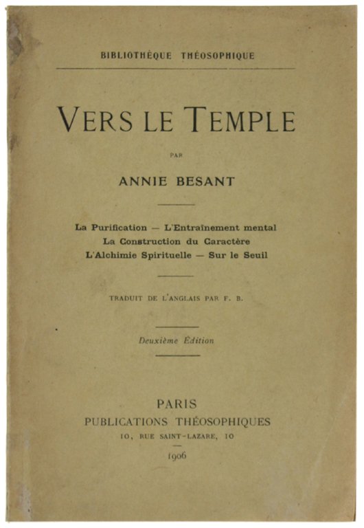VERS LE TEMPLE. La Purification - L'Entraînement mental - La …