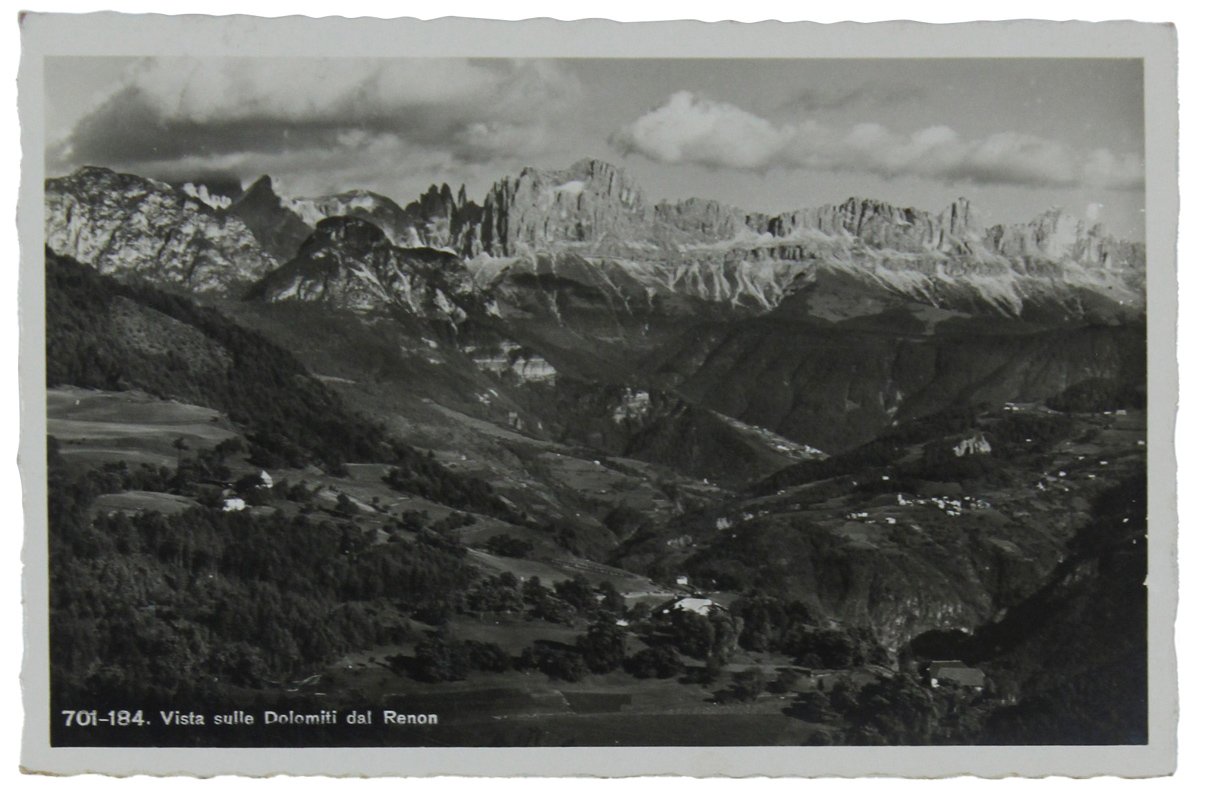 VISTA SULLE DOLOMITI DAL RENON. Cartolina del 1939 viaggiata