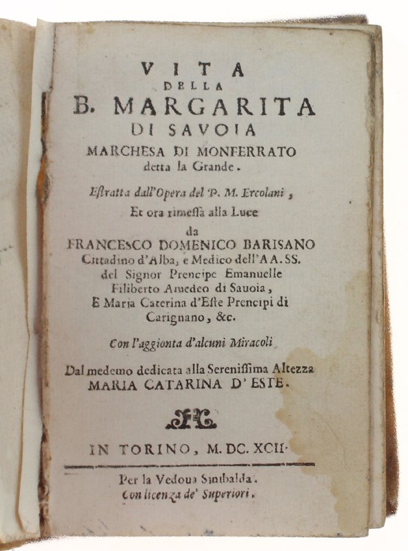VITA DELLA B. MARGARITA DI SAVOIA MARCHESA DI MONFERRATO DETTA …