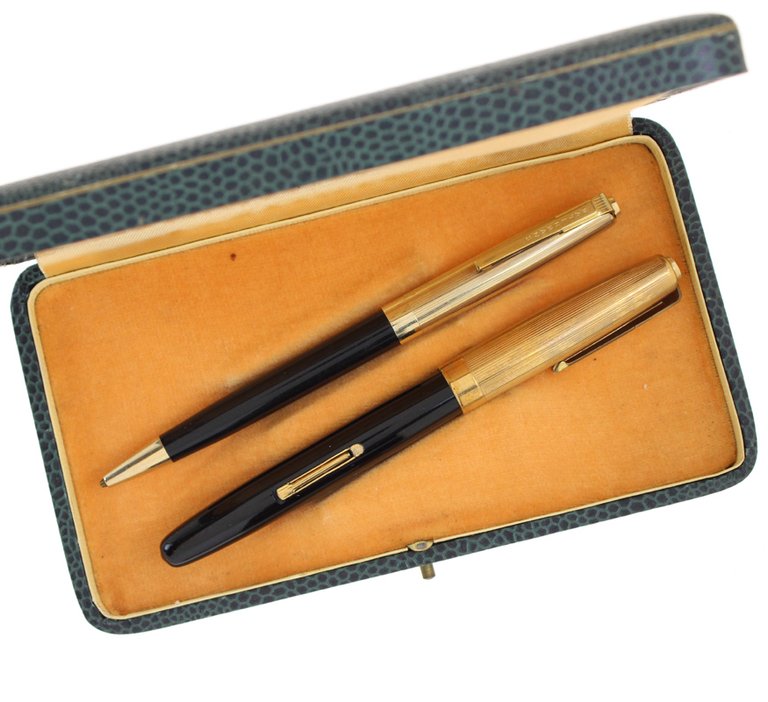 WATERMAN'S Fountain Pen & Pencil vintage. Pennino oro, astucccio Tutto …