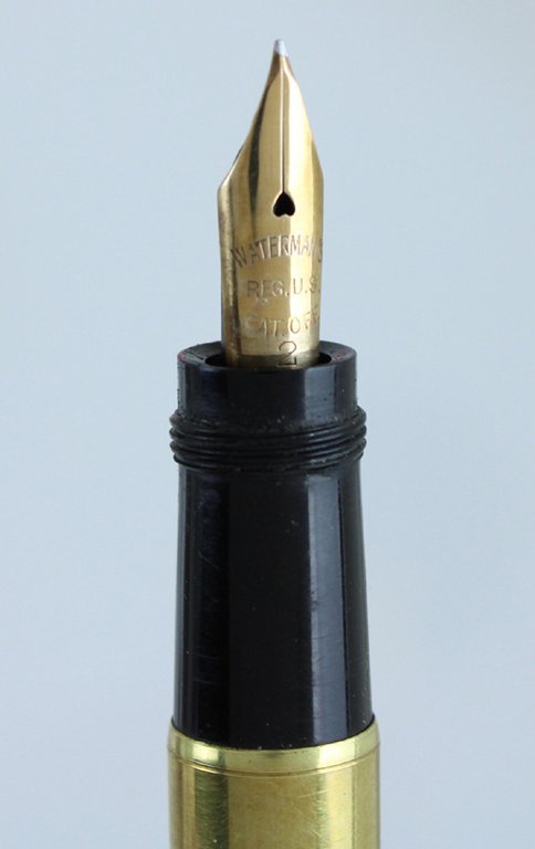 WATERMAN'S IDEAL FOUNTAIN PEN laminata oro, pennino 14 Kt rientrante, …