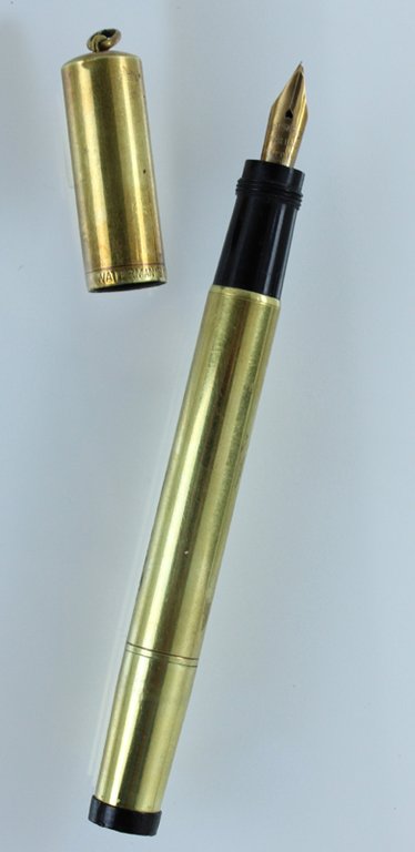 WATERMAN'S IDEAL FOUNTAIN PEN laminata oro, pennino 14 Kt rientrante, …