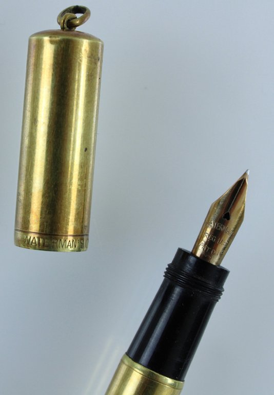 WATERMAN'S IDEAL FOUNTAIN PEN laminata oro, pennino 14 Kt rientrante, …
