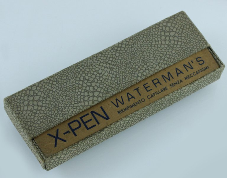 WATERMAN'S X-PEN. Stilografica, riempim. capillare, cappuccio laminato oro NUOVA