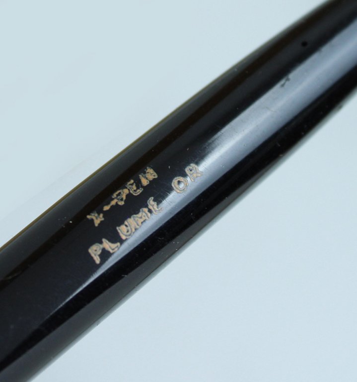WATERMAN'S X-PEN. Stilografica, riempim. capillare, cappuccio laminato oro NUOVA