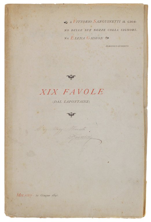 XIX FAVOLE (Dal Lafontaine) A Vittorio Sanguinetti Il Giorno delle … | Immagine Gallery 3
