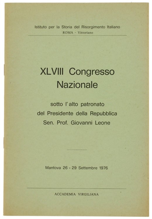 XLVIII CONGRESSO NAZIONALE sotto l'alto patronato del Presidente della Repubblica …