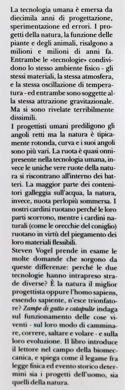 ZAMPE DI GATTO E CATAPULTE. Mondi meccanici naturali e artificiali …